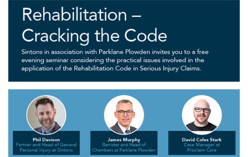 Rehabilitation – Cracking the Code - Sintons